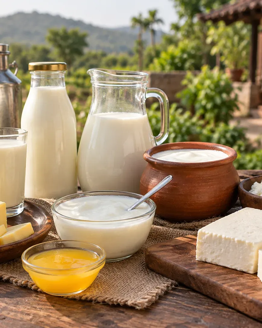Dairy & frozen products arranged for a vending-machine category display